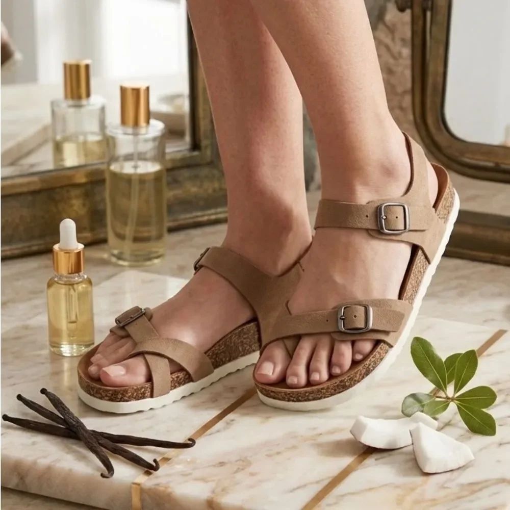 Madden Girl Garnet Taupe Sandals Size 5.5